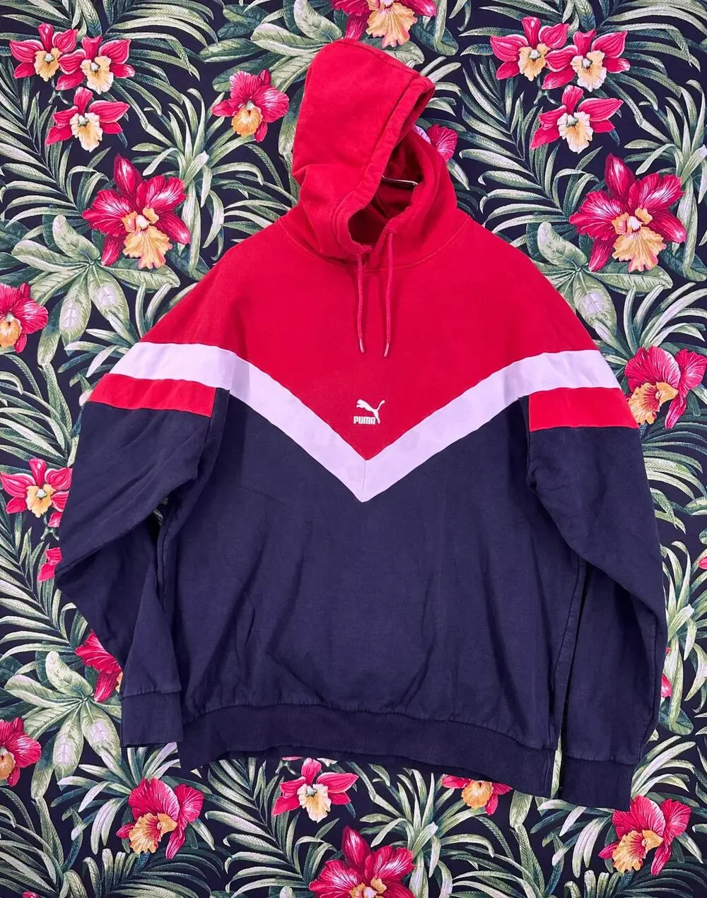 Vintage PUMA Iconic MCS Hoodie Tricolor Size XL